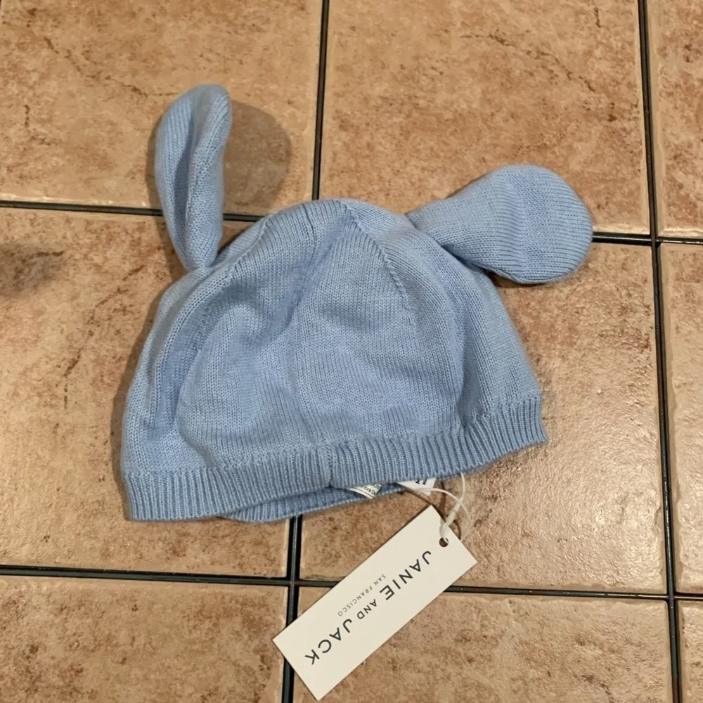 Janie and Jack Dog Knit Beanie Blue 18-24 months NWT